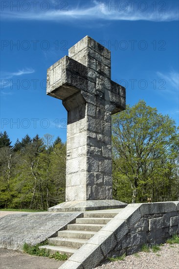 Morvan Regional Nature Park. Autun. The monumental liberation cross erected on Mount Saint Sebastien in 1945. Morvan regional natural park. Saone et Loire department. Bourgogne Franche Comte.France