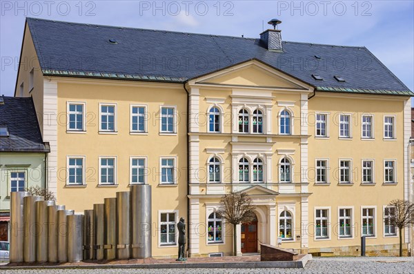 Primary school on the market square in Frauenstein in the Ore Mountains