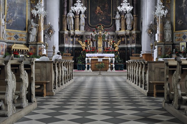 The late baroque parish church dedicated to Saint John the Baptist at Dobbiaco