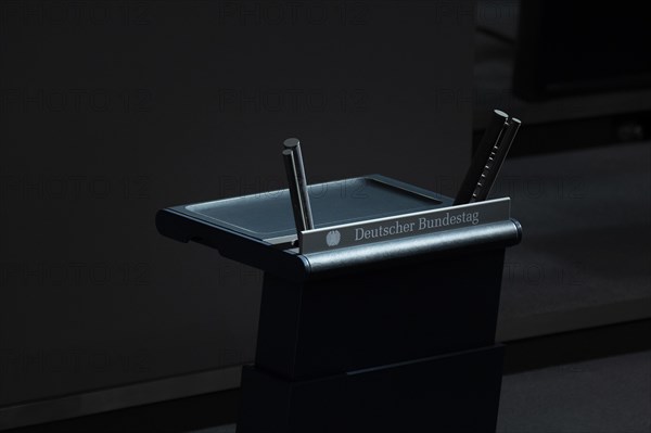 Empty lectern in the German Bundestag in Berlin