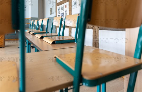 School class with chairs set up