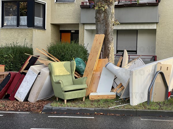 Bulky waste is ready for collection at the roadside