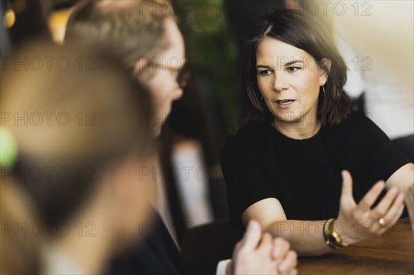 (R-L) Annalena Baerbock (Buendnis 90 Die Gruenen), Federal Minister for Foreign Affairs, and Tobias Billstroem, Foreign Minister of Sweden, photographed in front of the meeting of NATO Foreign Ministers in Oslo, 31 May 2023, Oslo, Norway, Europe