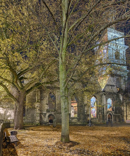 Aegidienkirche illuminated Hanover Germany