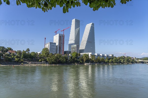 Roche Tower or Roche Tower and the Rhine in Basel