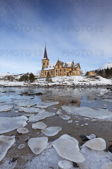 The church in winter of Kabelvag