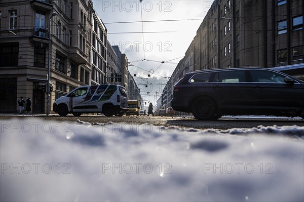 City traffic in winter in Berlin