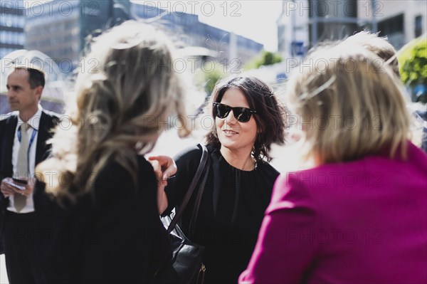 (L-R) Melanie Joly, Minister of Foreign Affairs of Canada, Annalena Baerbock (Buendnis 90 Die Gruenen), Federal Minister of Foreign Affairs, and Anniken Huitfeldt, Minister of Foreign Affairs of Norway, photographed in front of the NATO Foreign Ministers Meeting in Oslo, 31 May 2023., Oslo, Norway, Europe