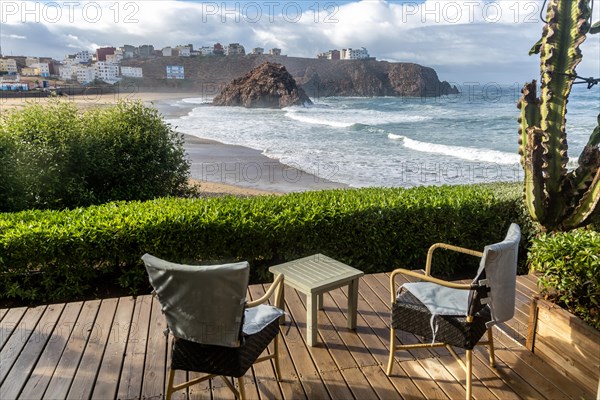 View of beach and Atlantic Ocean plage Sidi Mohammed Ben Abdellah