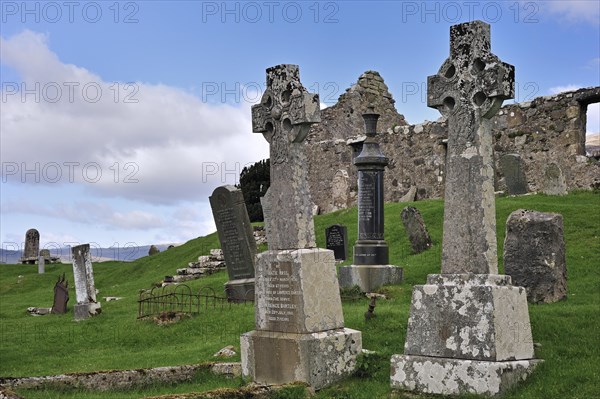 Celtic cross in the graveyard of Cill Chriosd