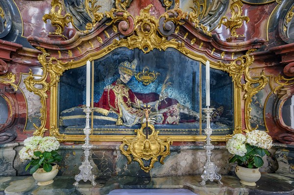 Side altar with the relic of St Benedict