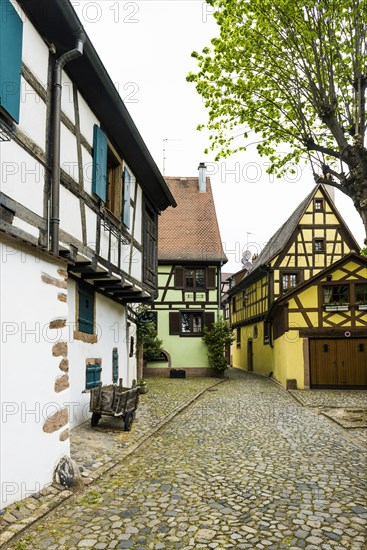 Medieval colourful half-timbered houses