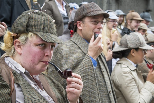 Guinness Worlds Record attempt for the greatest number of people dressed as Sherlock Holmes in one place. on 19.07.2014 at University College London