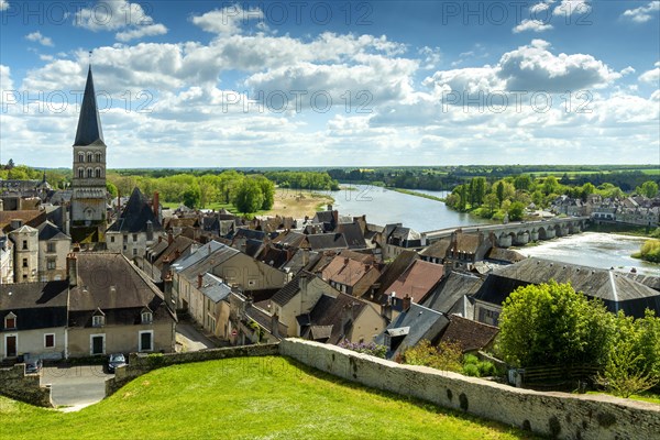 La Charite-sur-Loire. View on the city and river Loire. Nievre department. Bourgogne-Franche-Comte. France