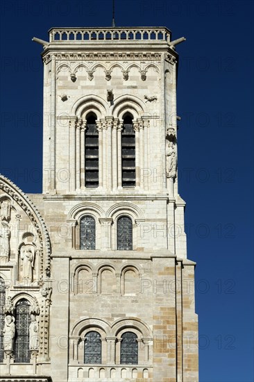 Vezelay labelled les Plus Beaux Villages de France. Basilica St Mary Magdalene.Unesco World heritage. Morvan regional natural park. Via Lemovicensis way to Santiago de Compostela. Yonne department. Bourgogne Franche Comte. France