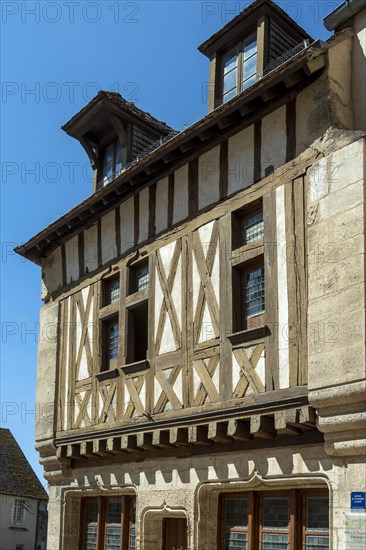 Avallon. Half timbered house. Yonne department. Morvan regional nature park. Bourgone Franche Comte. France