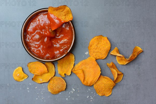 Sweet crisps and salsa sauce