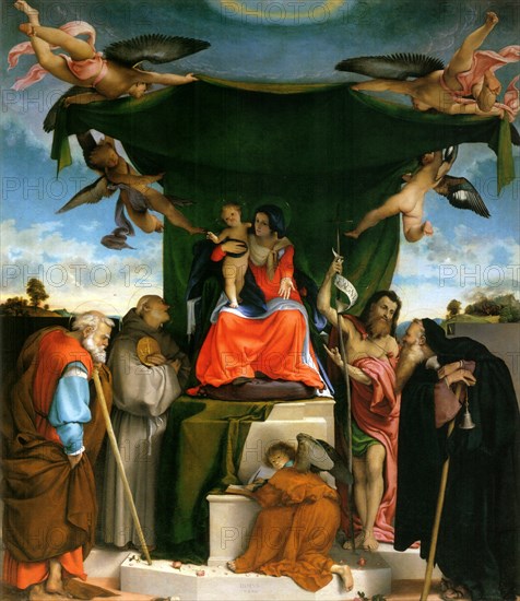 Enthroned Madonna with Child and Saints