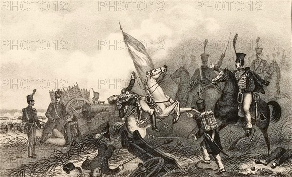 Killing of General Van Merlen on 16 June 1815 at Waterloo