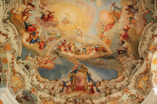 Dome frescoes by Johann Baptist Zimmermann