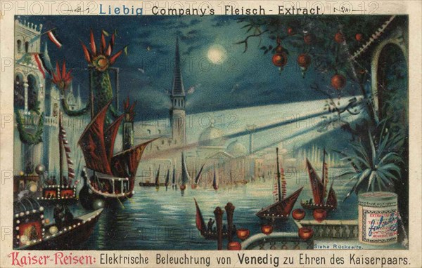Electric lighting of Venice in honour of the imperial couple