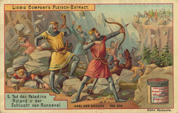 Death of the paladin Roland in the gorge of Ronceval