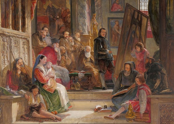 Murillo paints his painting The Virgin in the Franciscan Convent in Seville