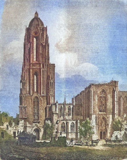 Frankfurt Cathedral after the fire catastrophe of 1869