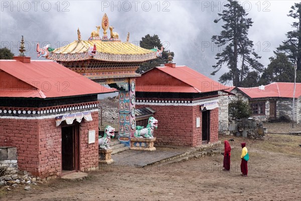 Buddhist monastery in Nepal in the Himalayas