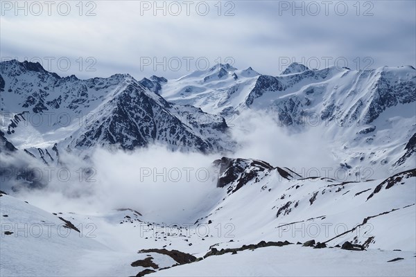 The Wildspitze in the Ötztal Alps seen from the Taschachhaus touring area