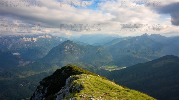 Evening mood at the summit of the Gamsknogel in the Chiemgau Alps