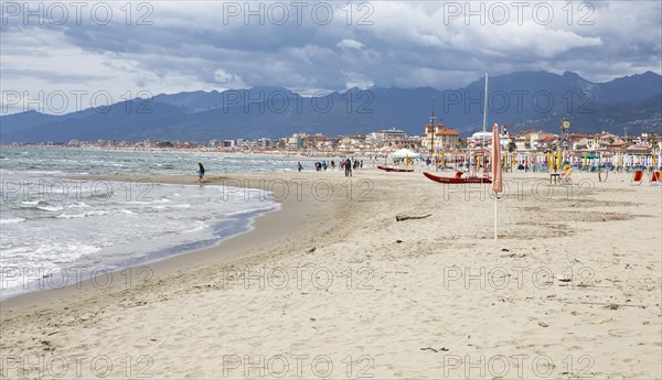 Viareggio beach on the Ligurian Sea