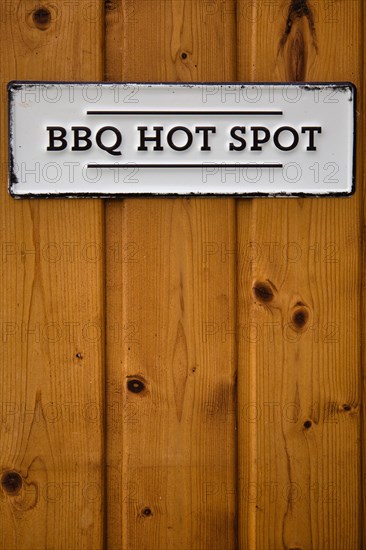 Sign with inscription BBQ Hot Spot