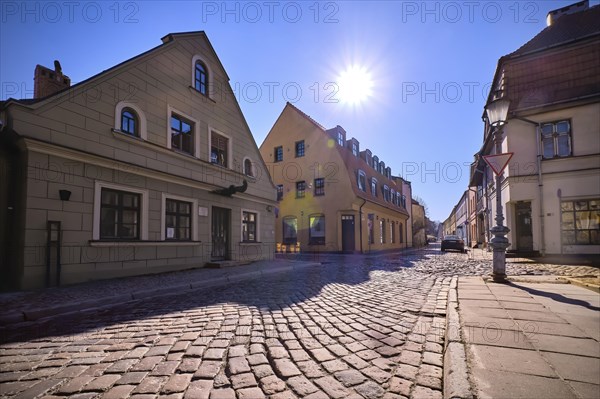 Cobbled pavements of old town streets in Klaipeda