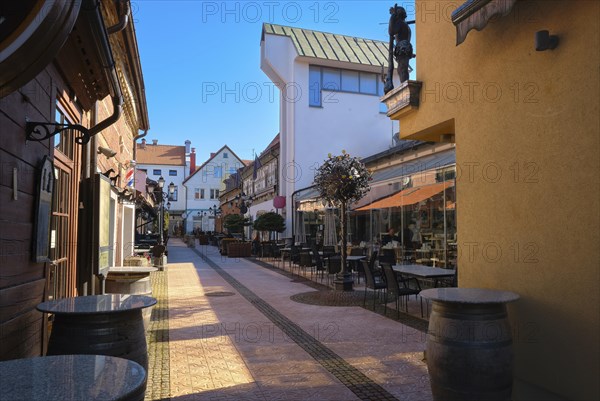 Cobbled pavements of old town streets in Klaipeda