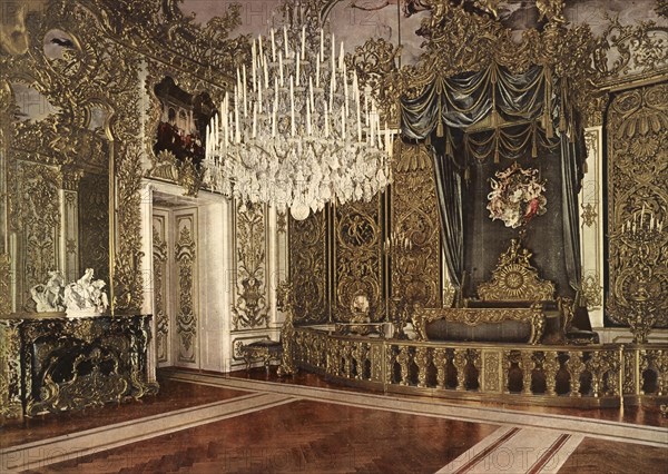 Royal Bedroom in Linderhof Castle in Bavaria