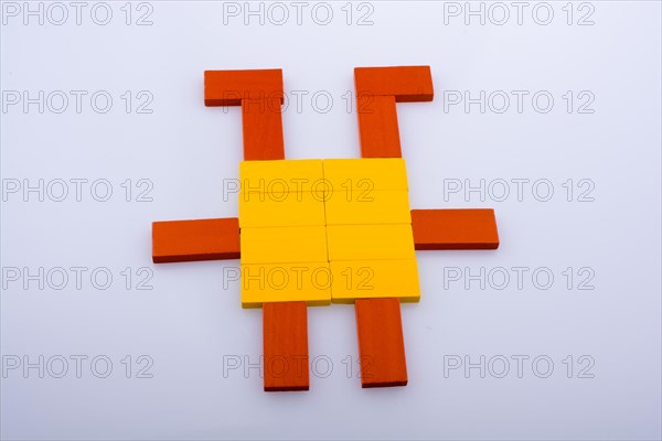 Colorful Domino Blocks on a white background