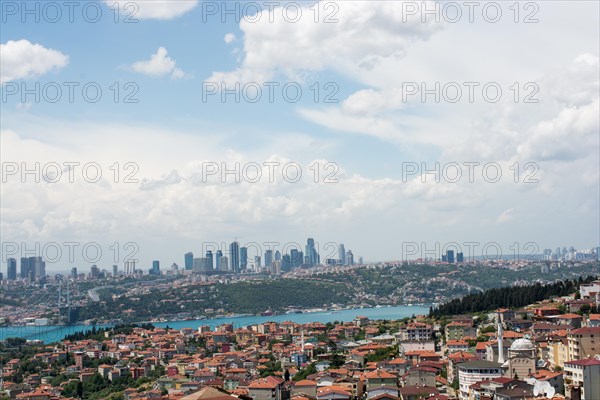 View of Istanbul Bosporus with two continents