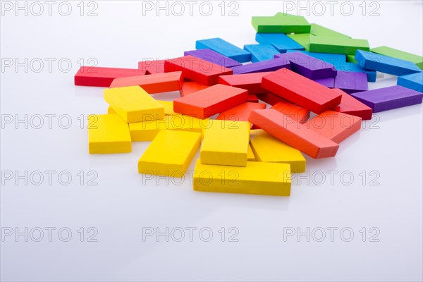 Colorful Domino Blocks on a white background