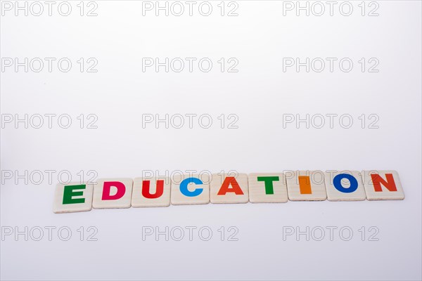 Little colorful model globe and the word of Education