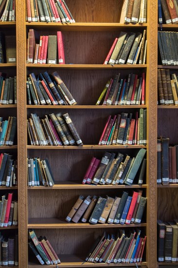 Bookshelf with old Turkish Ottoman handwriting books