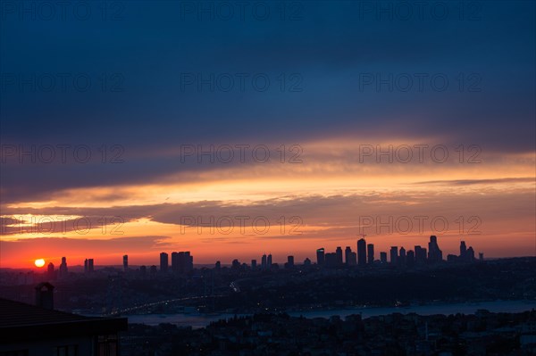 Istanbul Bosporus Bridge on sunset