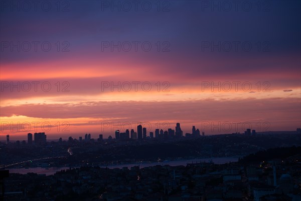 Istanbul Bosporus Bridge on sunset