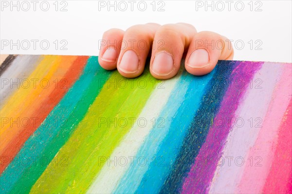 Rainbow colors are painted as stripes