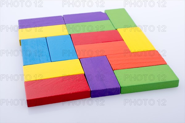 Colorful Domino Blocks on a white background