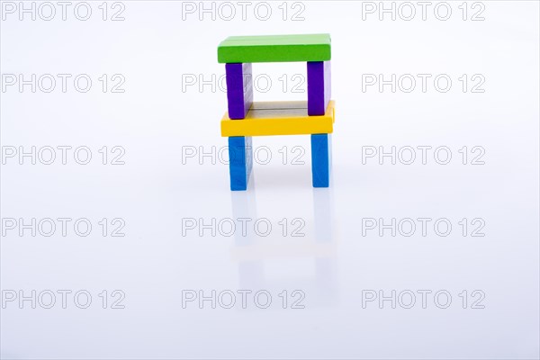 Colorful Domino Blocks on a white background