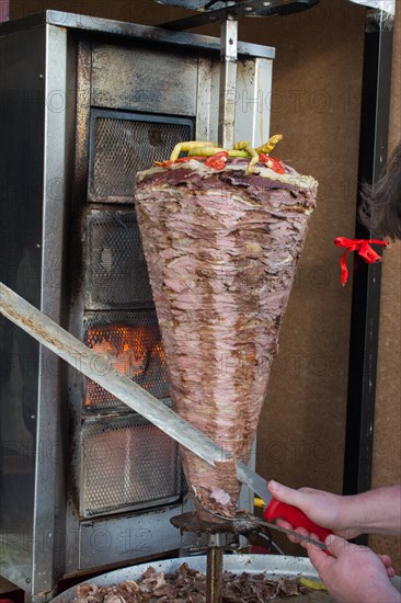 Traditional Turkish Doner Kebab on pole