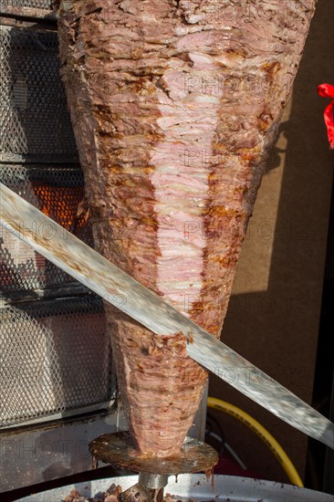 Traditional Turkish Doner Kebab on pole