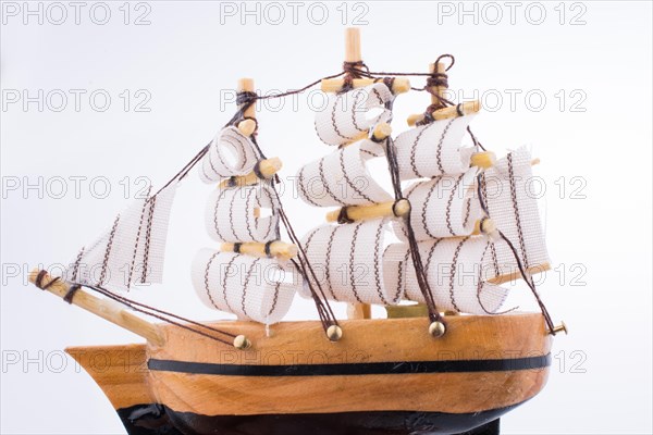 Ship model on a white background