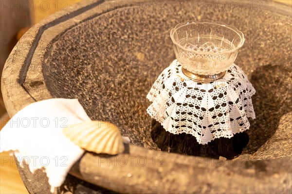 Decoration of baby in children's ceremony of baptism religion